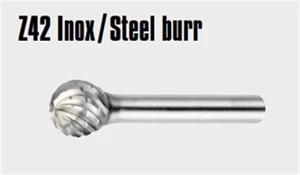 Ø 6 mm, 6 mm skaft, krydsfortanding Z42, Inox/steel