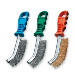 Håndbørste 1 række med plastskaft, 0,30 mm messing tråd