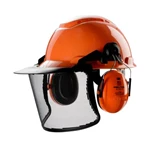 3M H700 sikkerhedshjelm med netvisir i stål og Optime I høreværn, orange